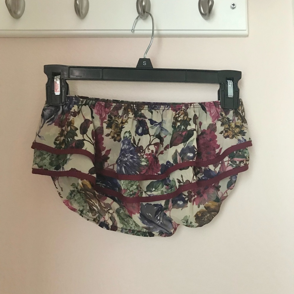EUC Purple-eggplant colored floral tube top/crop top
